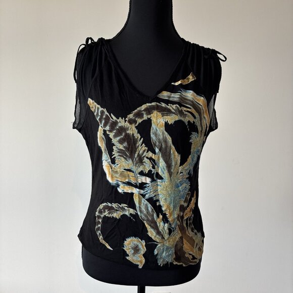 Y2K Aa’nge Graphic Top Women’s Size 2 Made In FRANCE Grunge Fairy Whimsigoth - Picture 1 of 14